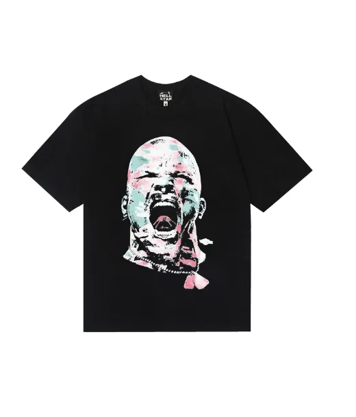 6817# P116 Hellstar American fashion high street pure cotton loose short-sleeved T-shirt Color: Black Size: S M L XL