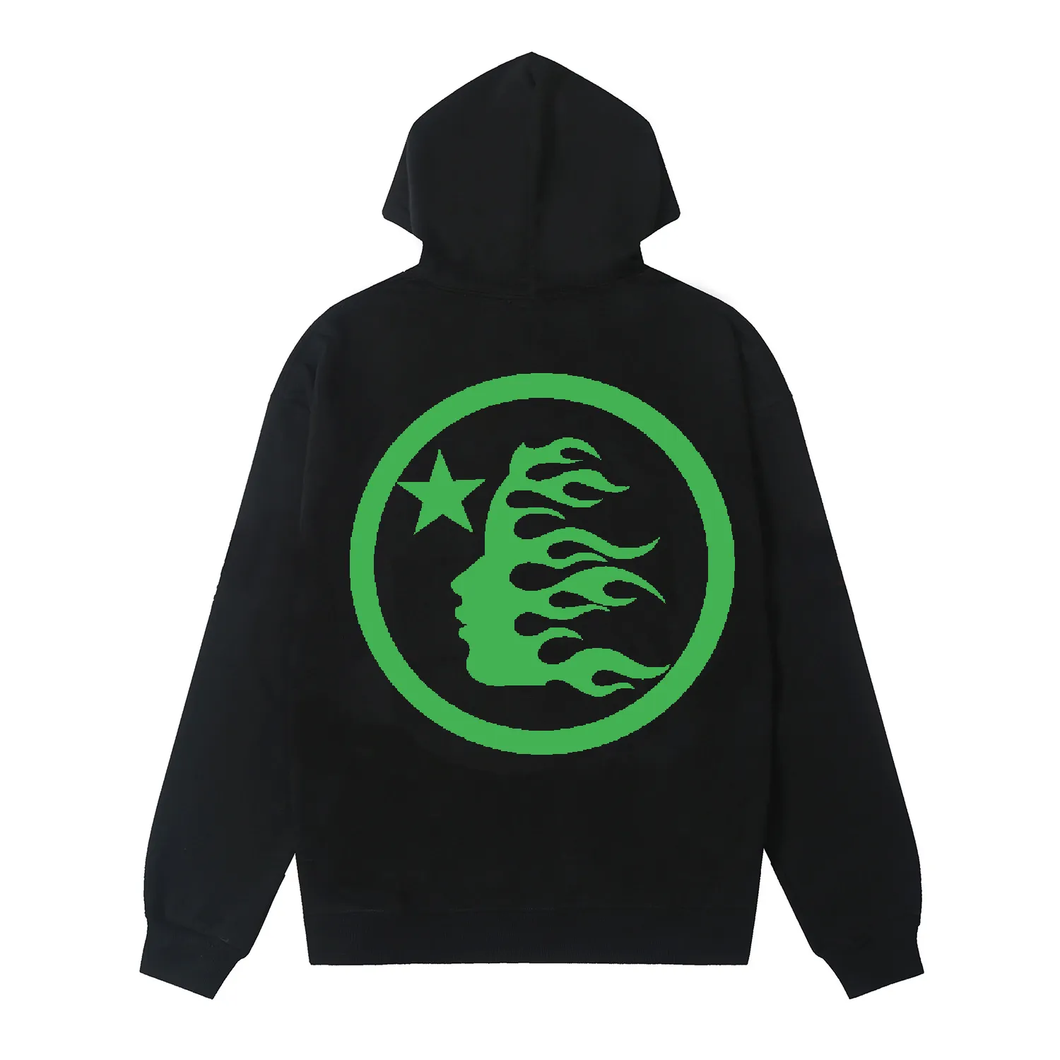 9913# P196 Ins American hip-hop trendy brand hellstar letter printed high street loose hooded pullover sweatshirt for men and women Color: Black White Size: S M L XL