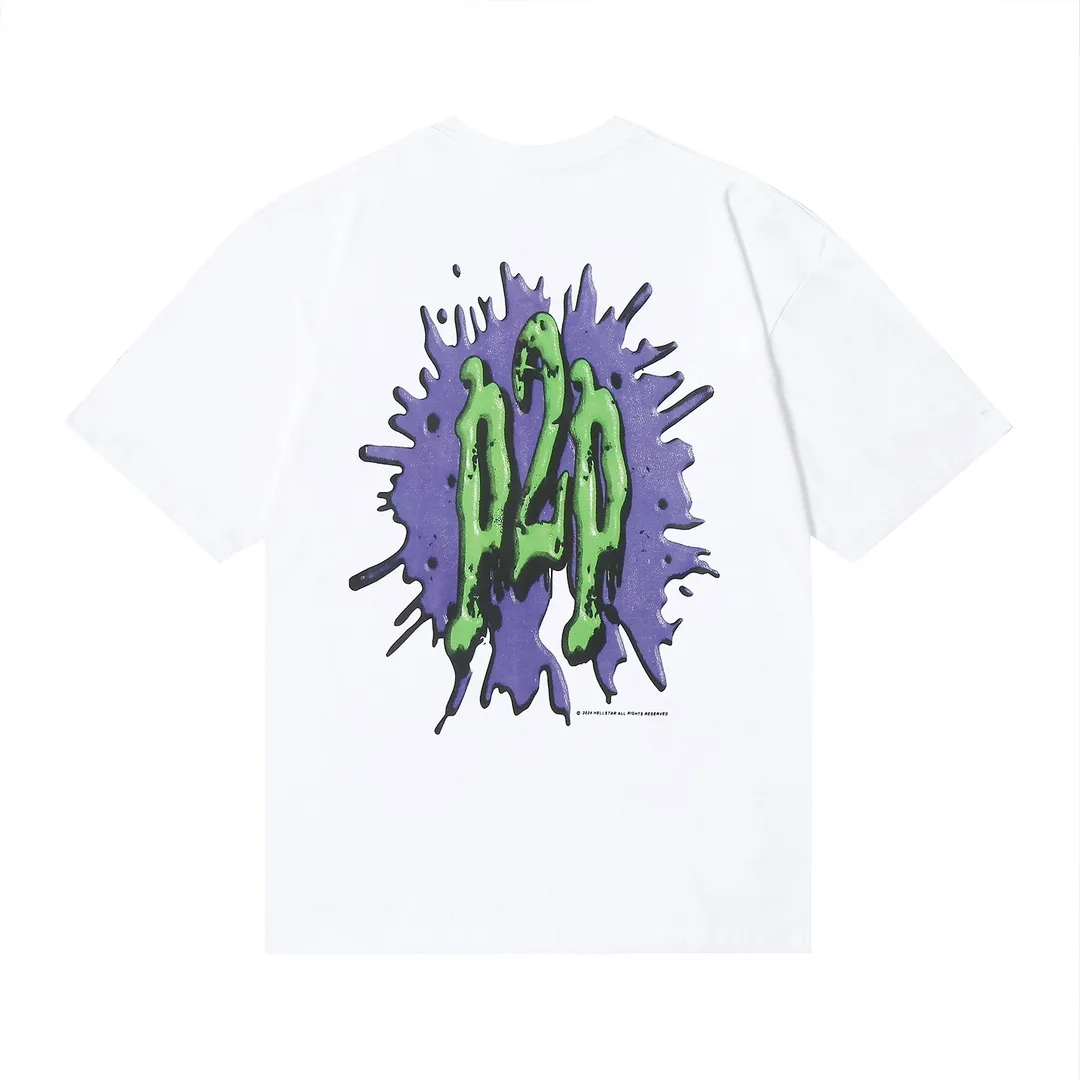 6646# P116 Hellstar American fashion high street pure cotton loose short-sleeved T-shirt Color: White Black Size: S M L XL