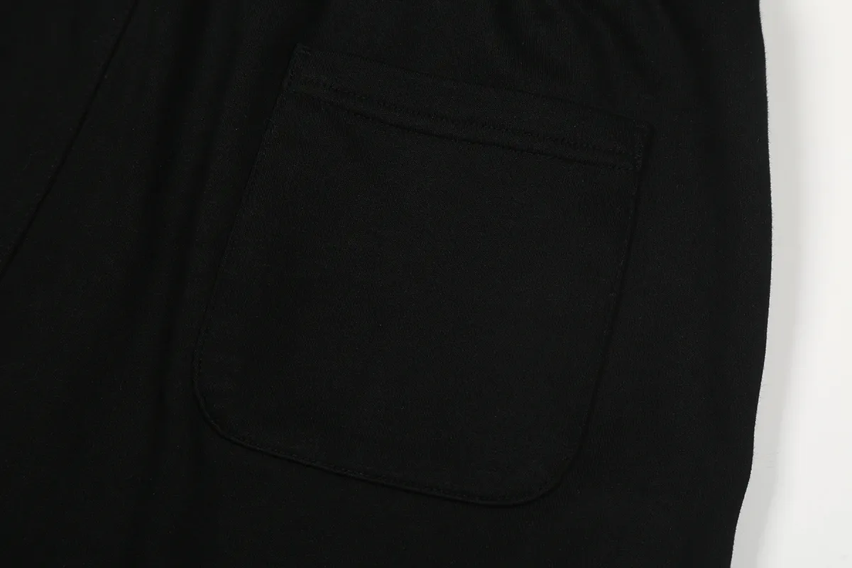 1104# P150 Hellstar pure cotton terry 350g printed casual shorts Color: black floral gray Size: S M L XL