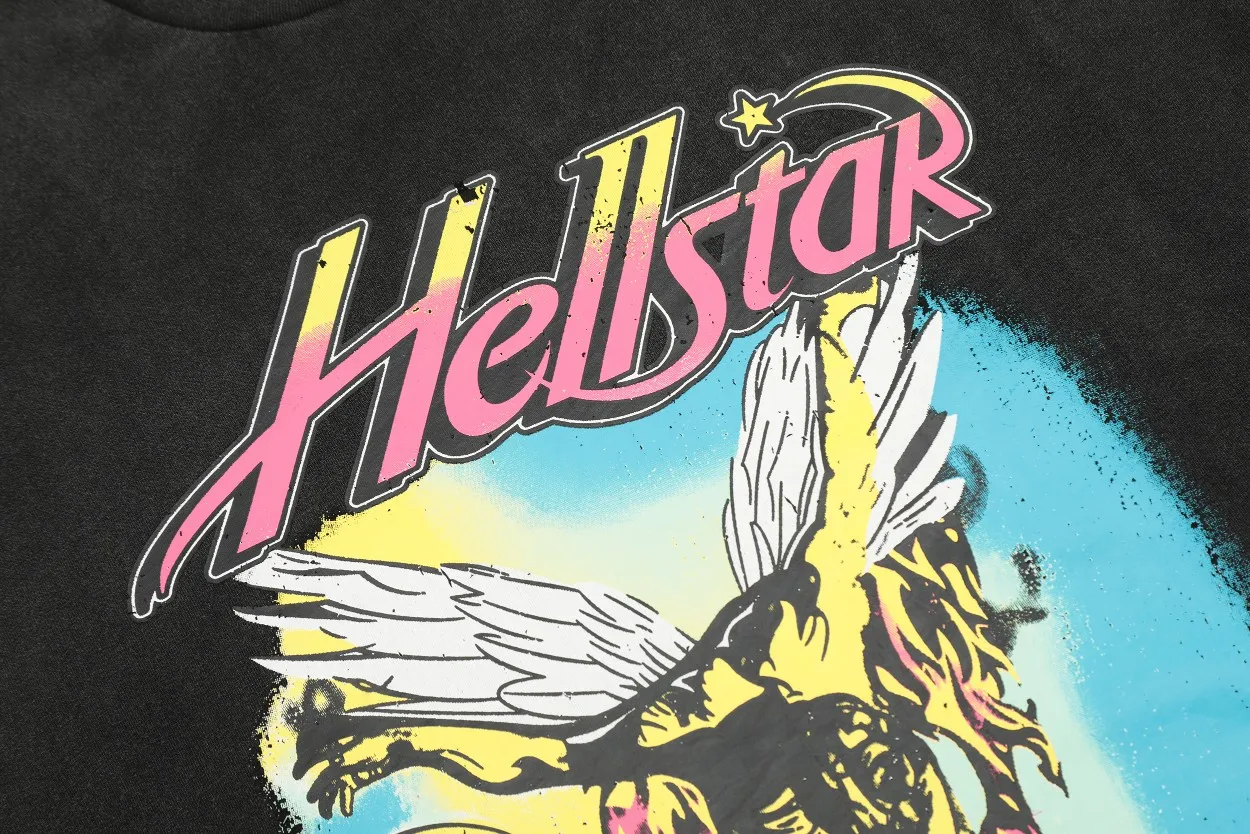P126 Hellstar Studios Vintage PATH TO PARADISE 08 T-SHIRT SUMMA SAGA Hellstar Smiling Earth Washed and Distressed Short-Sleeved T-shirt The new hot beauty trend Hellstar!  Standard beauty and trendy workmanship, original customization (fabric, pattern, printing, hang tag, main mark, etc.), exaggerated style, explosive style, dare to break through tradition, bring adventurous new fashion experience!  YoungBoy, the most popular rapper in the youth circle, has shot a lot of models for him, and celebrities such as Dababy and Swae Lee frequently get dressed!  color: Vintage Black (washed black) size: S, M, L, XL