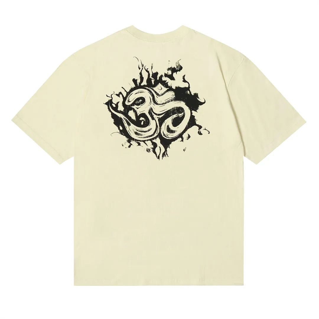 6651# P112 Hellstar American fashion high street pure cotton loose short-sleeved T-shirt Color: White Black Apricot Code Number: S M L XL