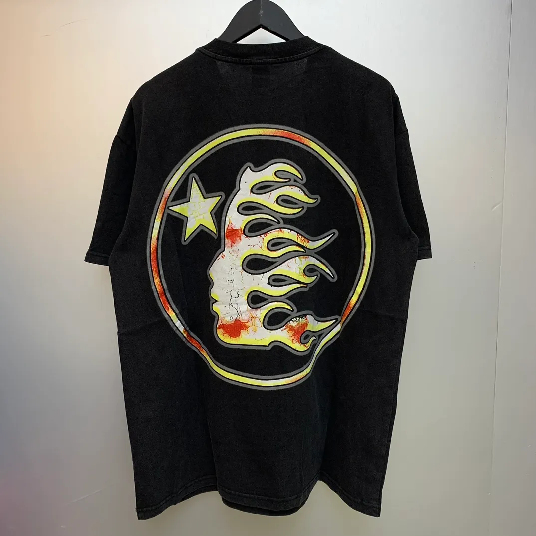 P134 Custom Cut and sew garment in Los Angeles. Dyed and potassium sprayed with jumbo screen print. Fits slightly oversized. Gentle wash tumble dry. Dry clean preferred Newly popular Hellstar short-sleeved T-shirt!   Standard beauty and trendy workmanship, original customization (fabric, pattern, printing, hang tag, main mark, etc.), exaggerated style, explosive style, dare to break through tradition, bring adventurous new fashion experience!  YoungBoy, the most popular rapper in the youth circle, has shot a lot of models for him, and celebrities such as Dababy and Swae Lee frequently get dressed!   color: black Size: S, M, L, XL