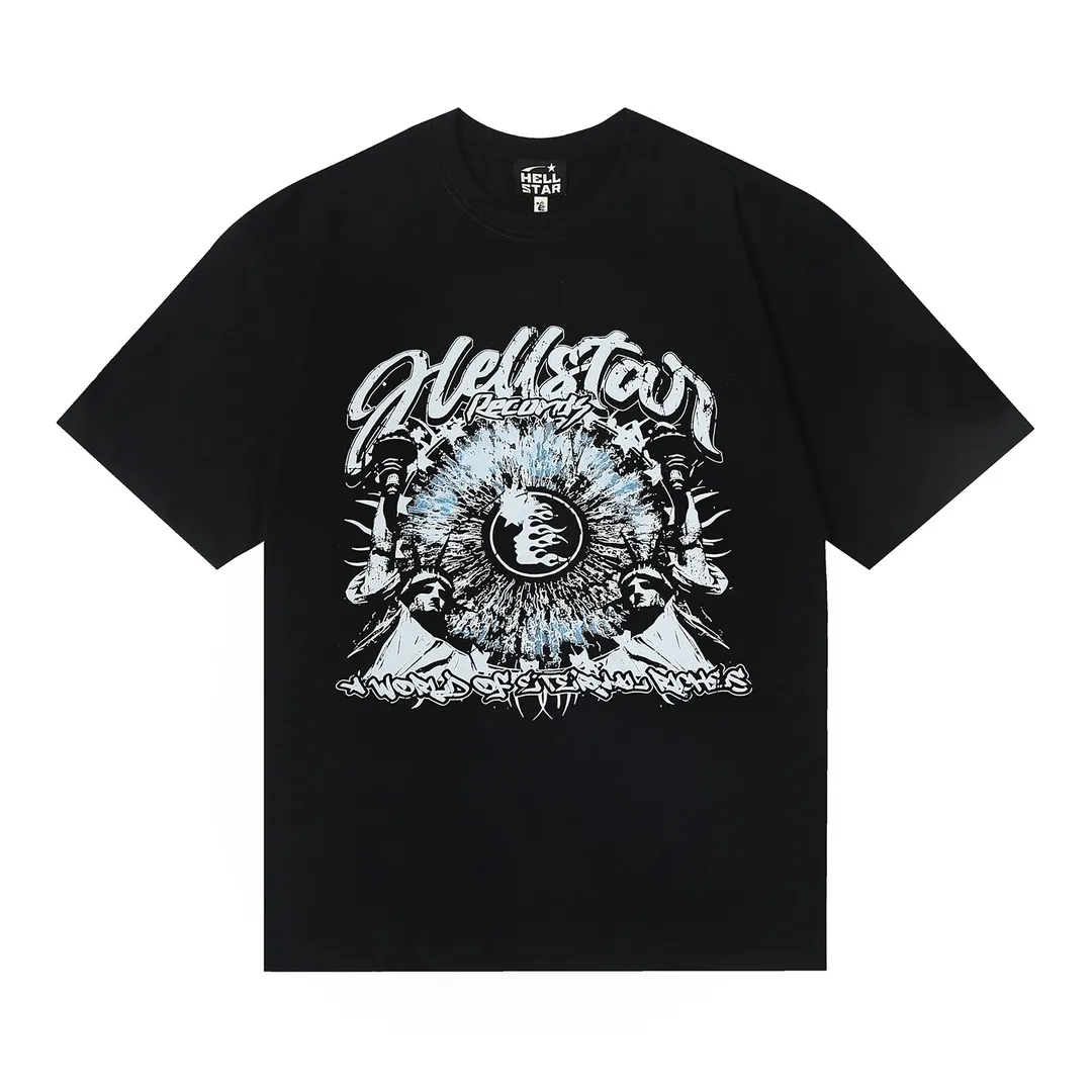 6656# P112 Hellstar American fashion high street pure cotton loose short-sleeved T-shirt Color: White Black Apricot Code Number: S M L XL