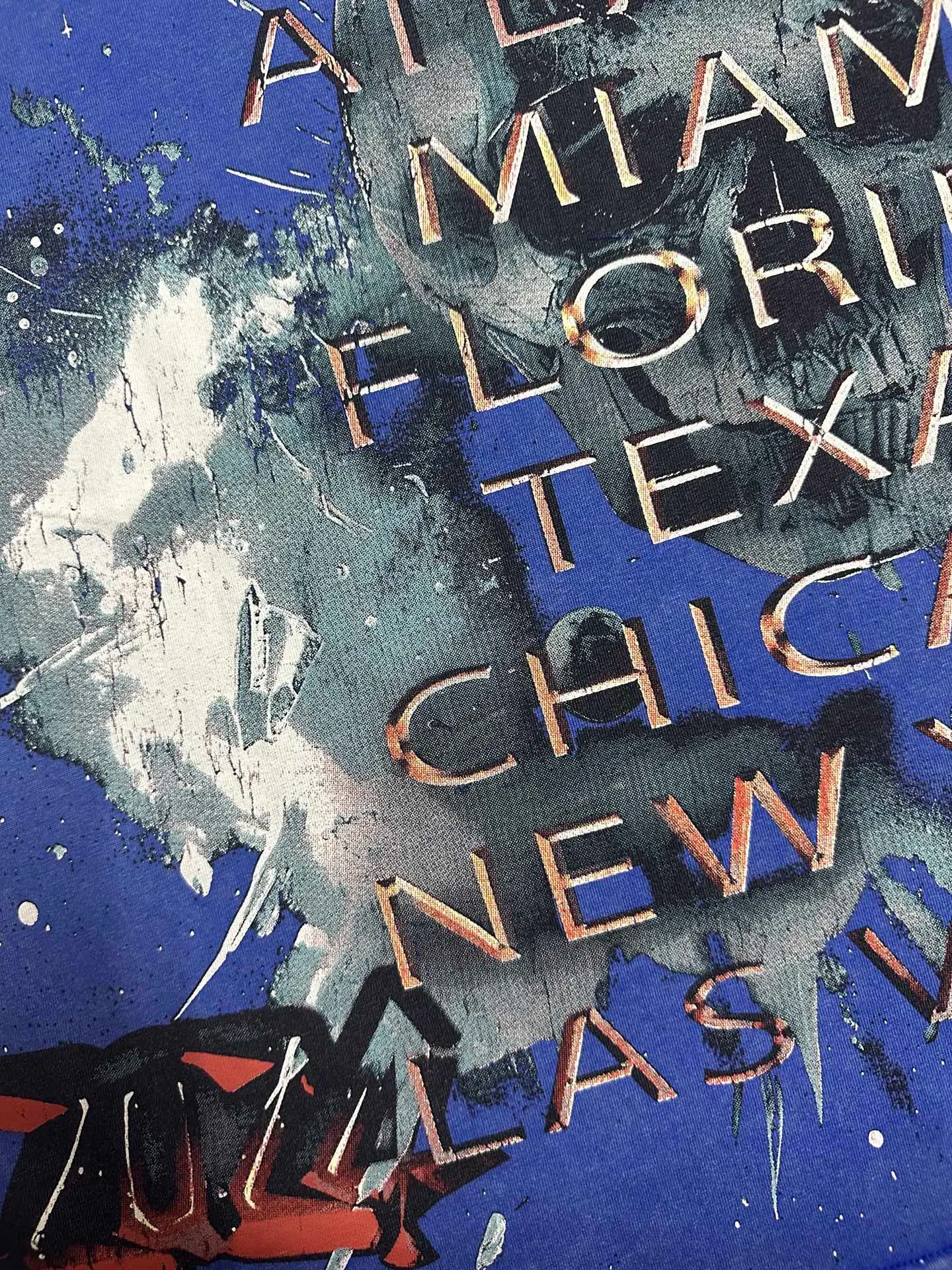 P124 951# Washed Klein Blue Hellstar Cross-border European and American style street fashion brand pure cotton T-shirt Fabric (fabric): 32 counts 250g washed combed double yarn pure cotton Size (size): S-M- L- X L Color (colour): Washed Klein blue