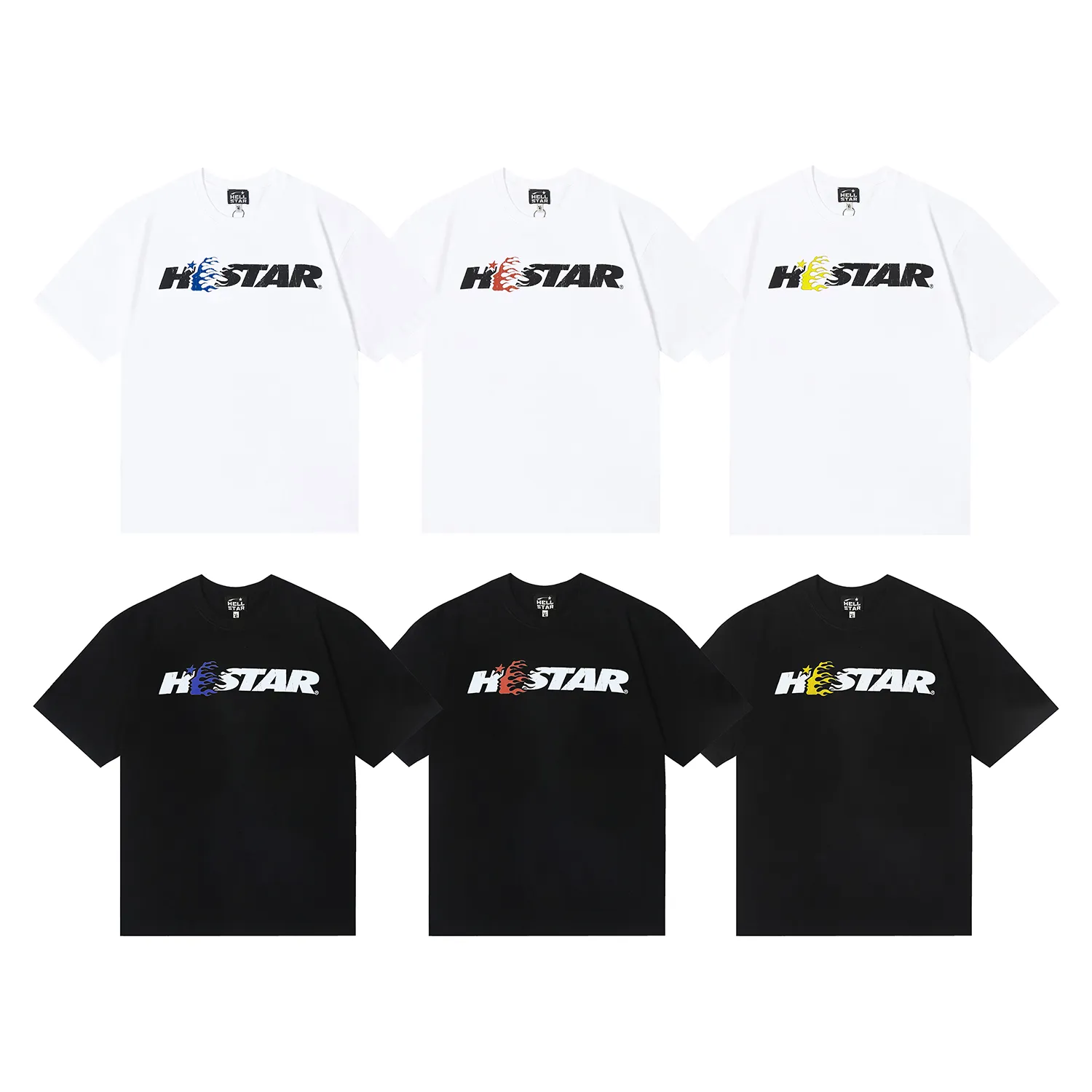 6690# P112 Hellstar American fashion high street pure cotton loose short-sleeved T-shirt Color: White Black Size: S M L XL