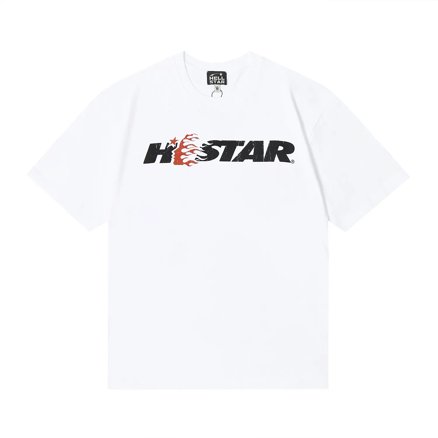 6690# P112 Hellstar American fashion high street pure cotton loose short-sleeved T-shirt Color: White Black Size: S M L XL