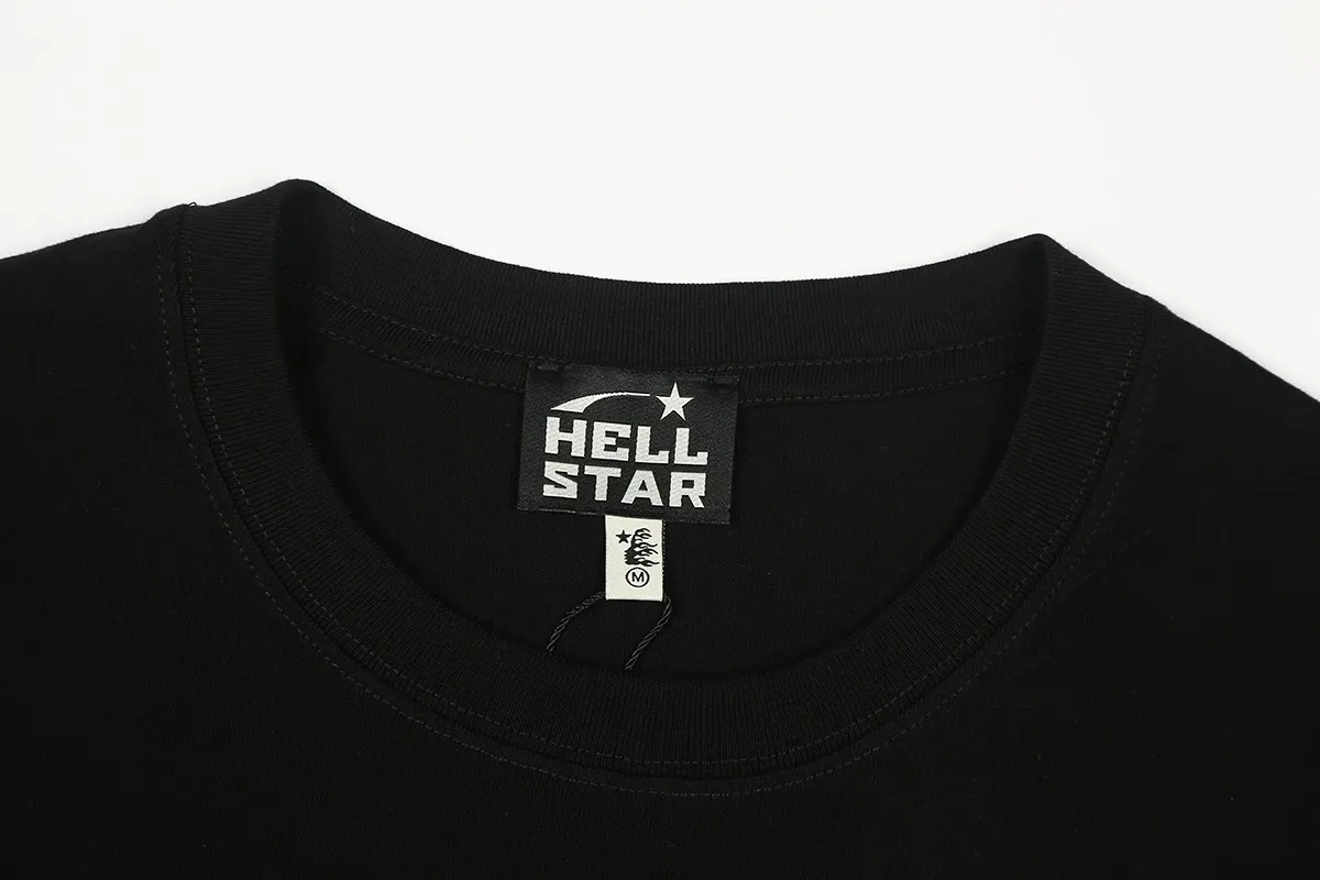 6690# P112 Hellstar American fashion high street pure cotton loose short-sleeved T-shirt Color: White Black Size: S M L XL