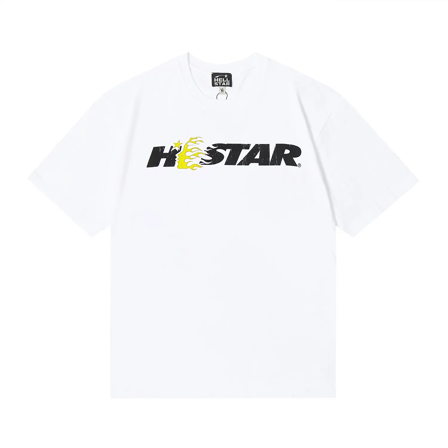 6690# P112 Hellstar American fashion high street pure cotton loose short-sleeved T-shirt Color: White Black Size: S M L XL