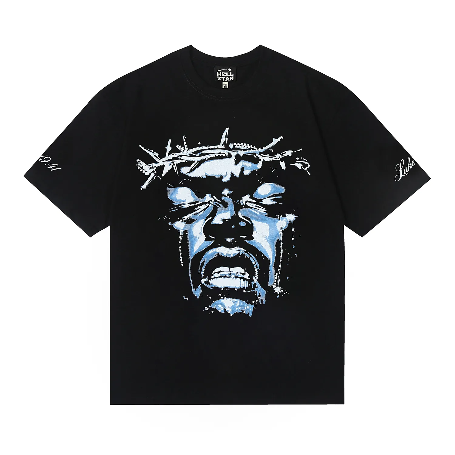 6689# P116 Hellstar American fashion high street pure cotton loose short-sleeved T-shirt Color: Black Size: S M L XL