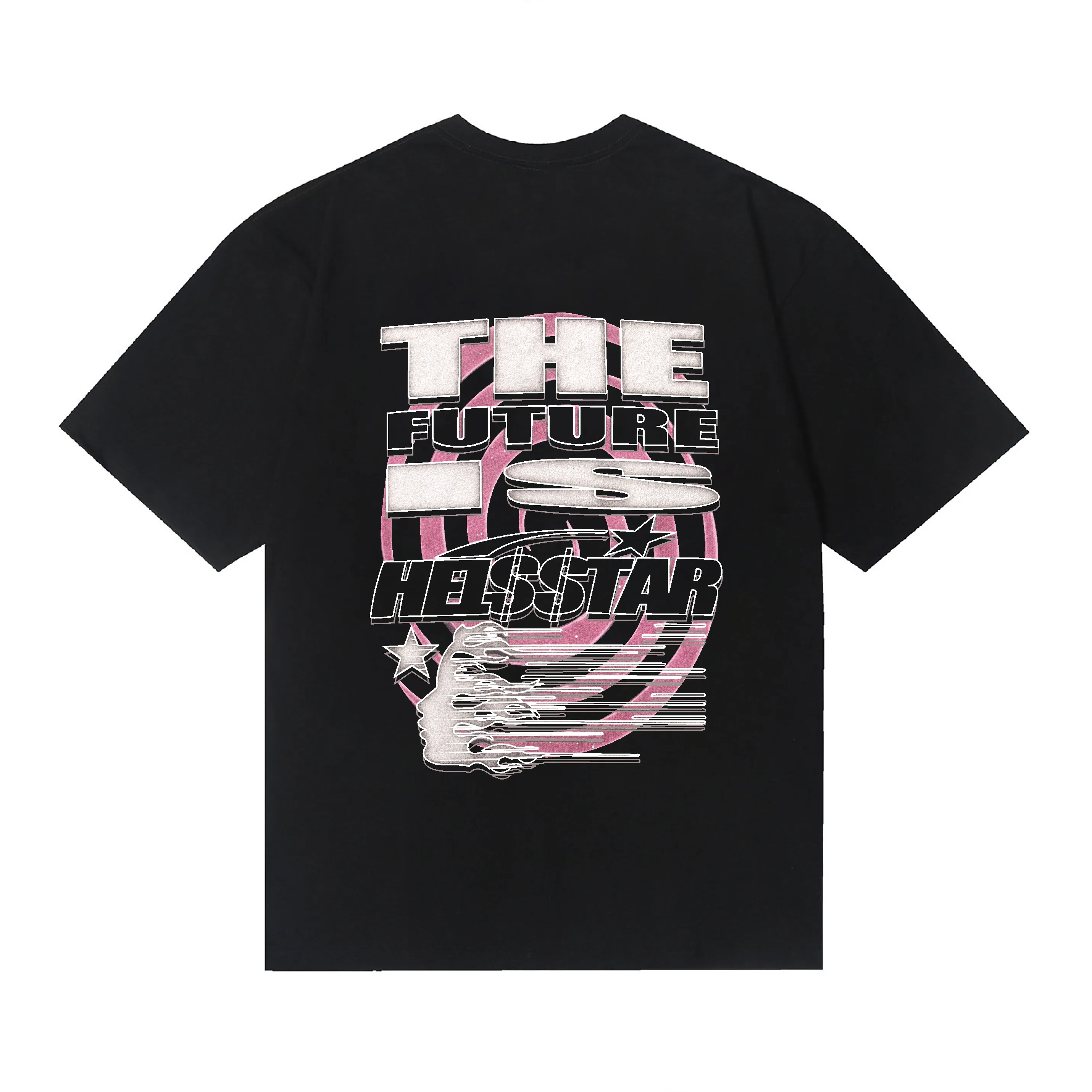 6744# P116 Hellstar American fashion high street pure cotton loose short-sleeved T-shirt Color: Black Size: S M L XL