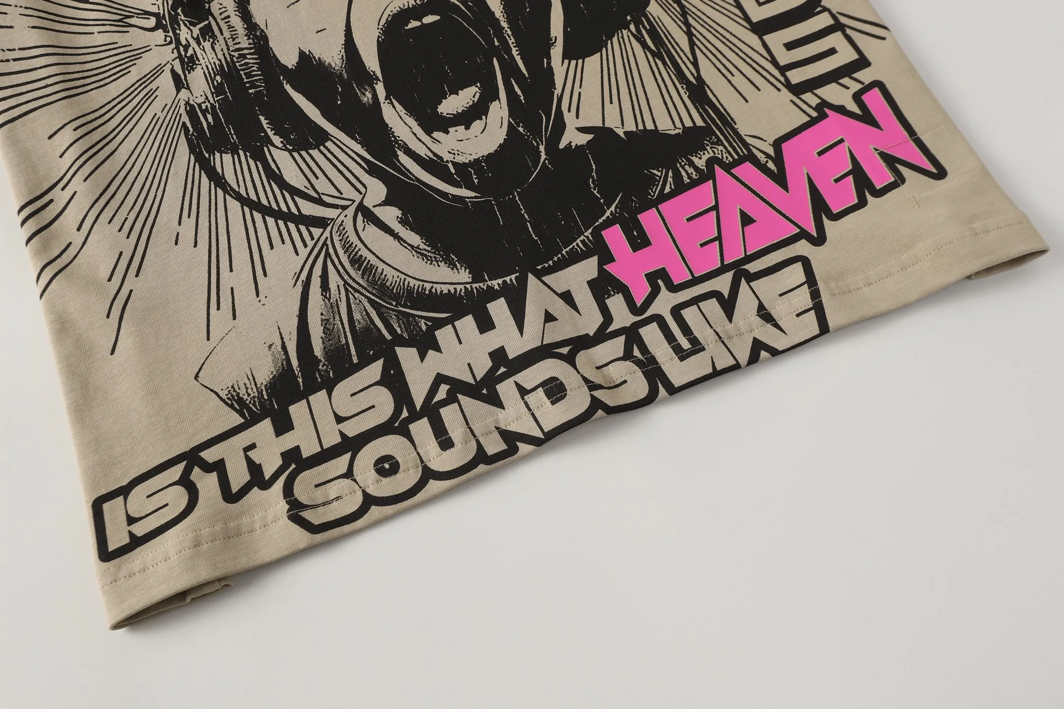 P108 Real-stock Hellstar Cross-border European and American style, street brand pure cotton T-shirt Fabric (fabric): 32 counts of 240g heavy combed double yarn pure cotton Size (size): S-M- L- X L Color (colour): Khaki/Black