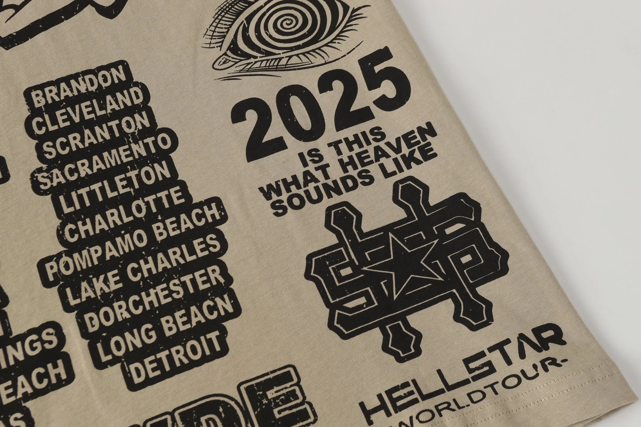 P108 Real-stock Hellstar Cross-border European and American style, street brand pure cotton T-shirt Fabric (fabric): 32 counts of 240g heavy combed double yarn pure cotton Size (size): S-M- L- X L Color (colour): Khaki/Black