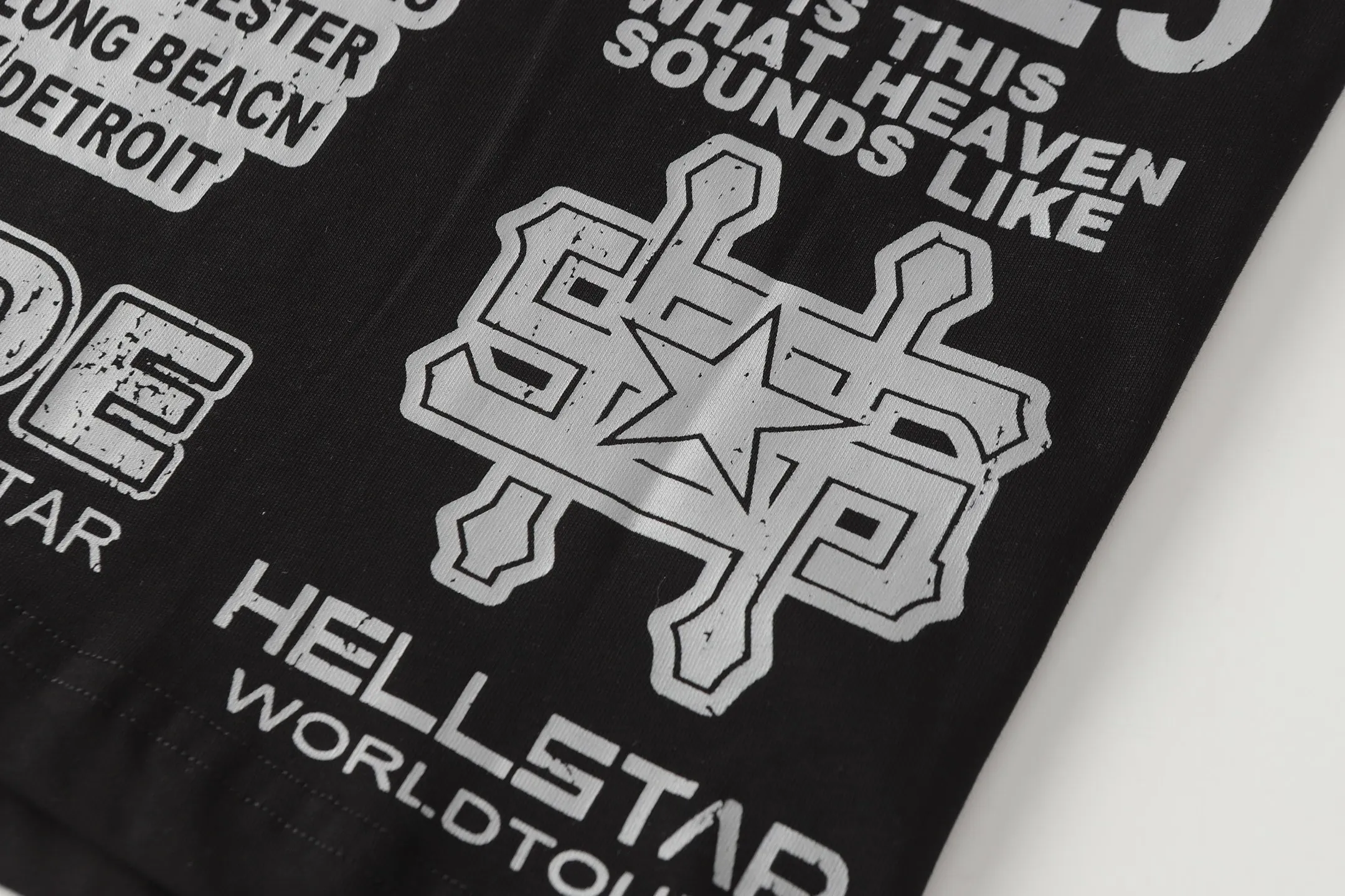 P108 Real-stock Hellstar Cross-border European and American style, street brand pure cotton T-shirt Fabric (fabric): 32 counts of 240g heavy combed double yarn pure cotton Size (size): S-M- L- X L Color (colour): Khaki/Black