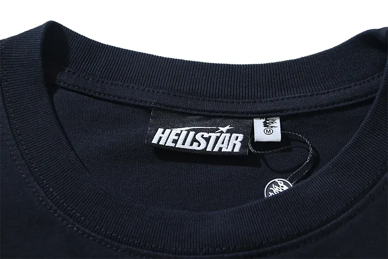 P126 6758#washed black Real shot Hellstar washed retro beauty trend printed short-sleeved T-shirt Fabric: 250g 32 count fine cotton double yarn pure cotton Color: washed black Size: S M L XL