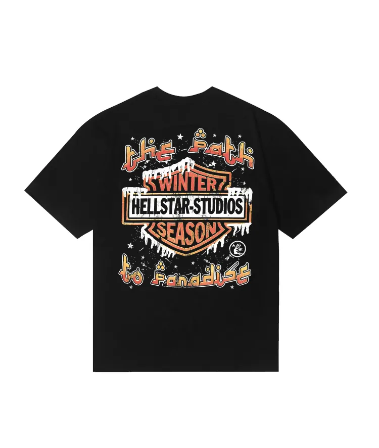 6763# P116 Hellstar American fashion high street pure cotton loose short-sleeved T-shirt Color: Black Size: S M L XL