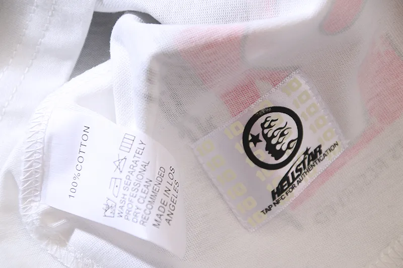 P110 5612# Real shot Hellstar Meichao high street pure cotton loose short-sleeved T-shirt Fabric: 240g 32 count fine cotton double yarn pure cotton Color: White Size: S M L XL