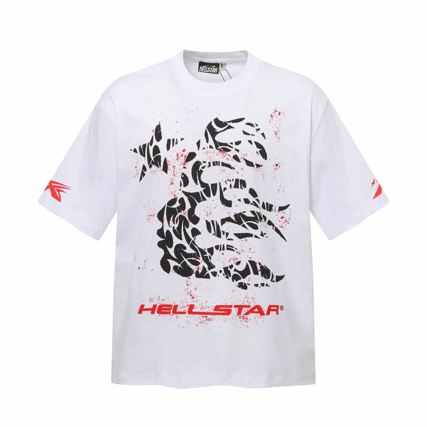 P108 Real-stock Hellstar Cross-border European and American style, street fashion brand pure cotton T-shirt Fabric (fabric): 32 pieces of 240g heavy combed double yarn pure cotton Size (size): S-M- L- X L Color (colour): white-red white-green 👉