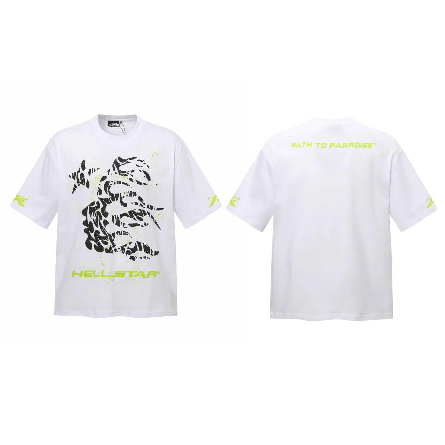 P108 Real-stock Hellstar Cross-border European and American style, street fashion brand pure cotton T-shirt Fabric (fabric): 32 pieces of 240g heavy combed double yarn pure cotton Size (size): S-M- L- X L Color (colour): white-red white-green 👉