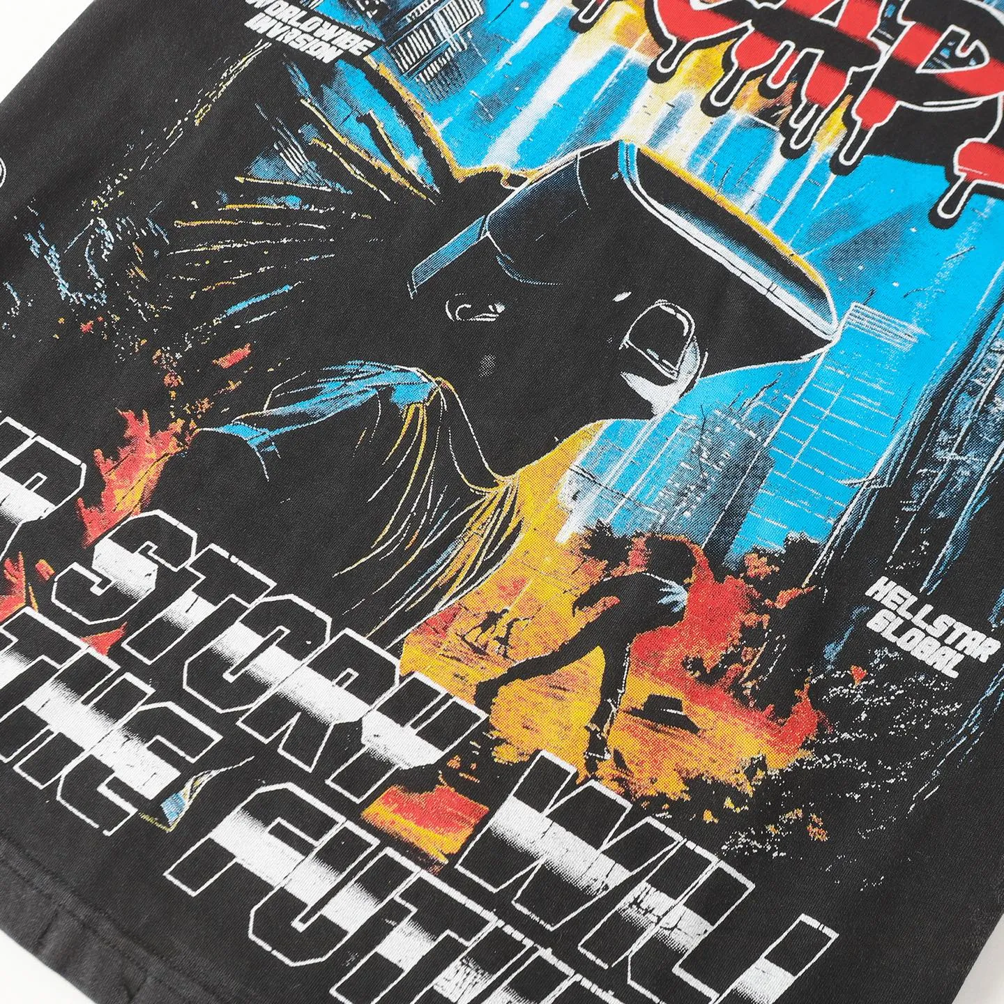 P124 Hellstar Hellstar Cross-border European and American style street fashion brand pure cotton T-shirt Fabric (fabric): 32 counts 250g washed combed double yarn pure cotton Size (size): S-M- L- X L Color (colour): Washed black (spray Ma Liu)