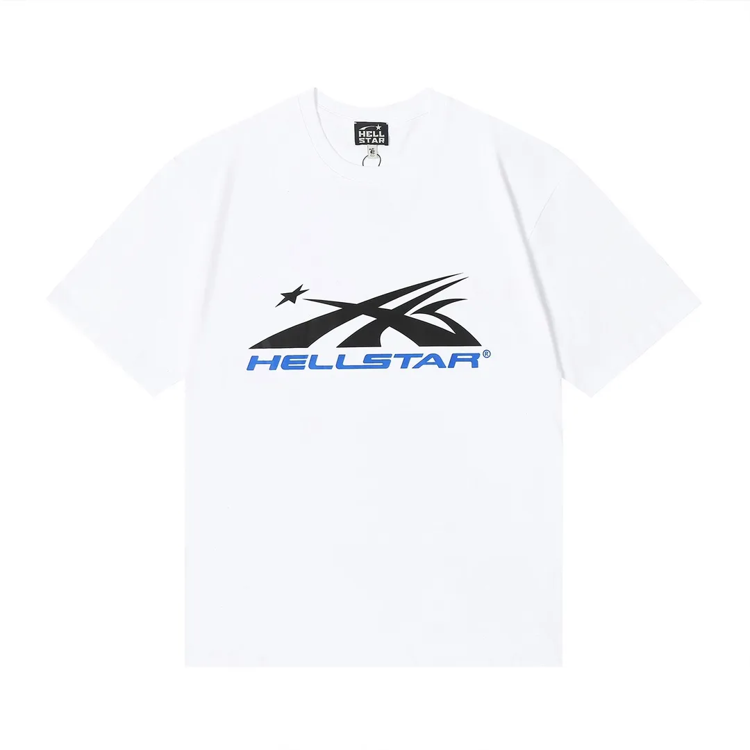 6652# P112 Hellstar American fashion high street pure cotton loose short-sleeved T-shirt Color: White Apricot Code Number: S M L XL