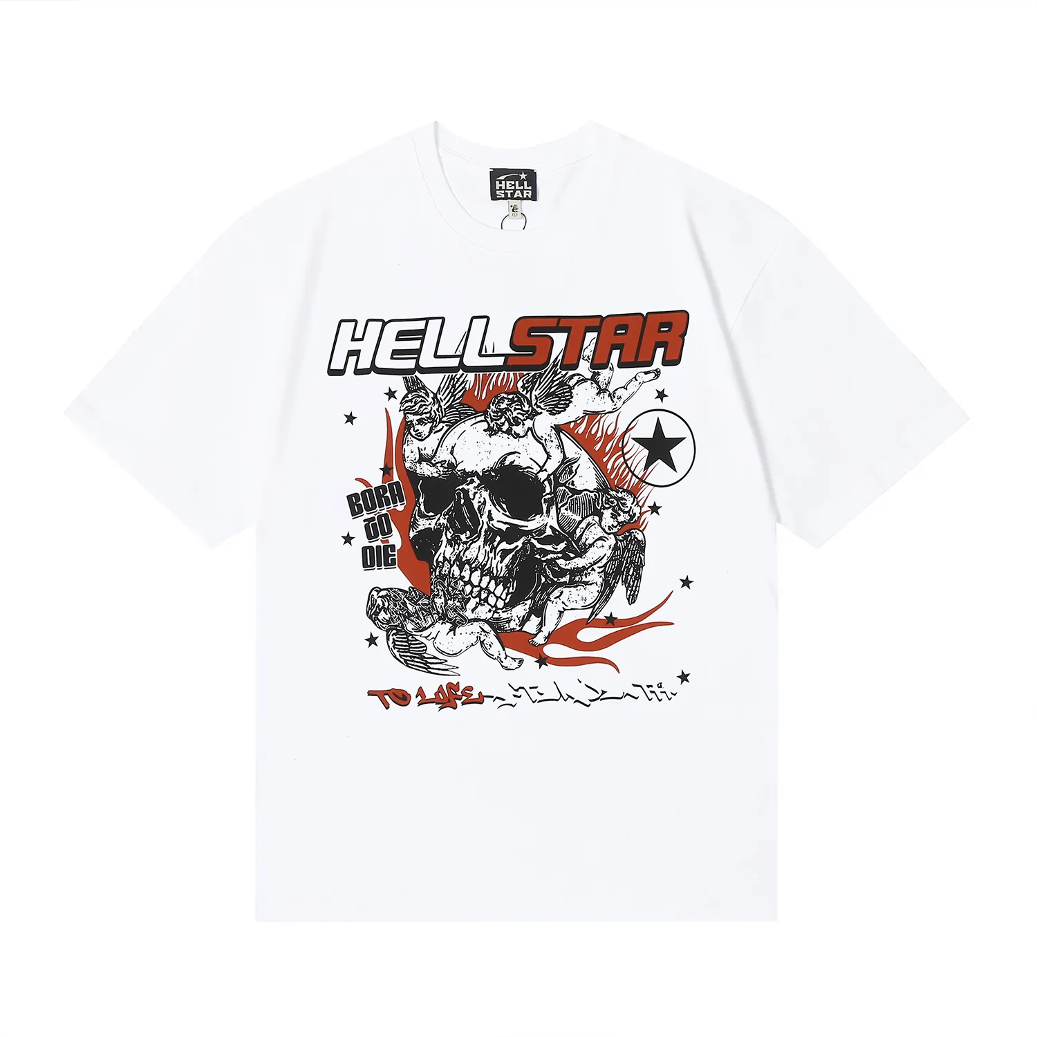 6697# P116 Hellstar American fashion high street pure cotton loose short-sleeved T-shirt Color: White Black Size: S M L XL