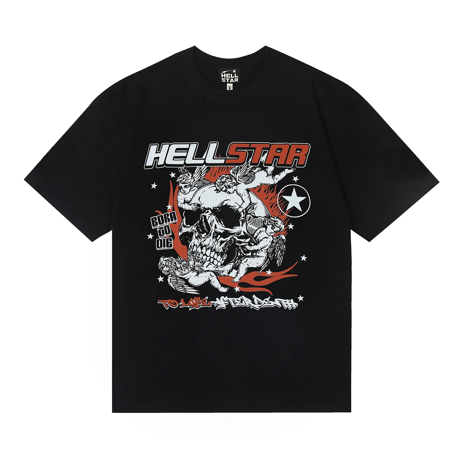 6697# P116 Hellstar American fashion high street pure cotton loose short-sleeved T-shirt Color: White Black Size: S M L XL