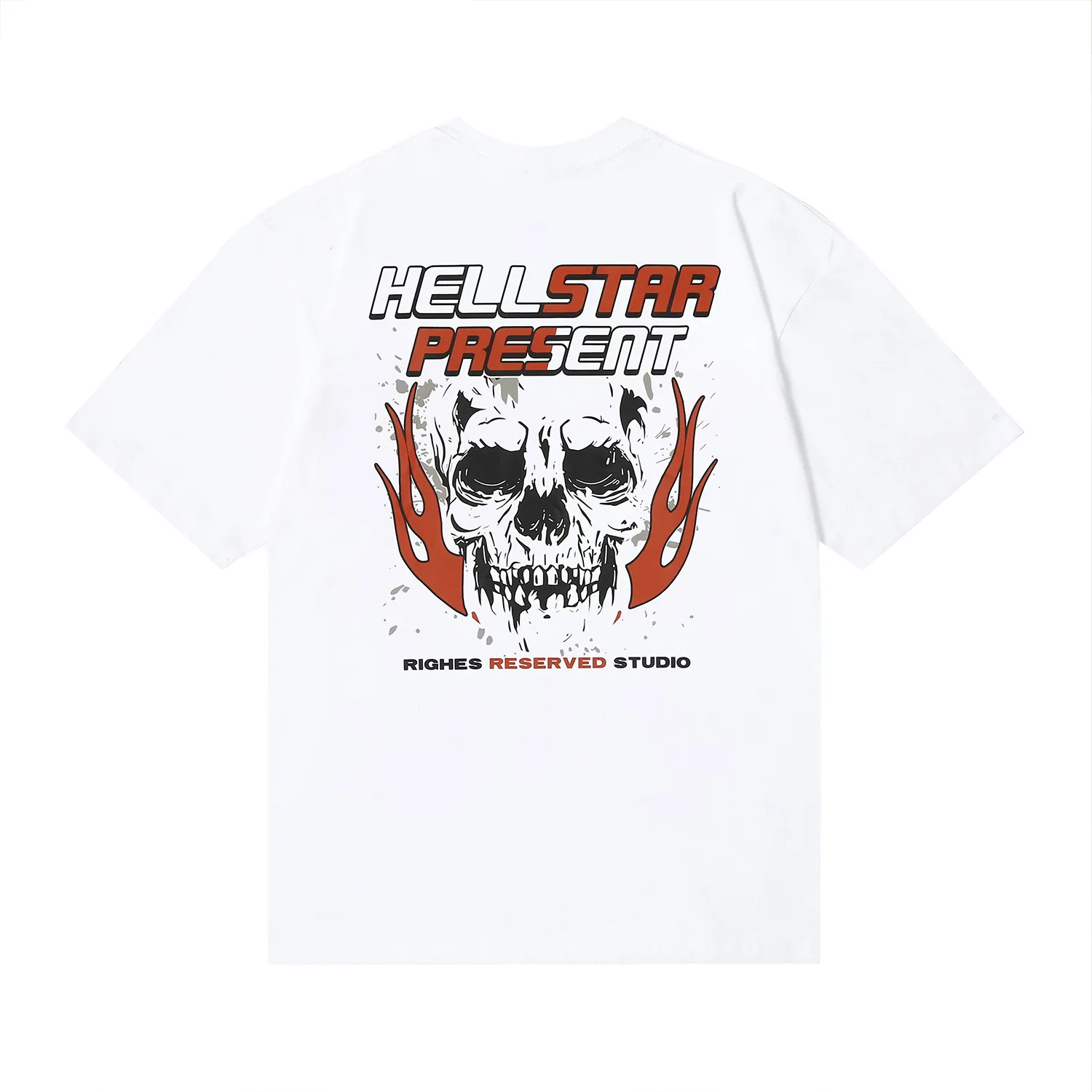 6697# P116 Hellstar American fashion high street pure cotton loose short-sleeved T-shirt Color: White Black Size: S M L XL