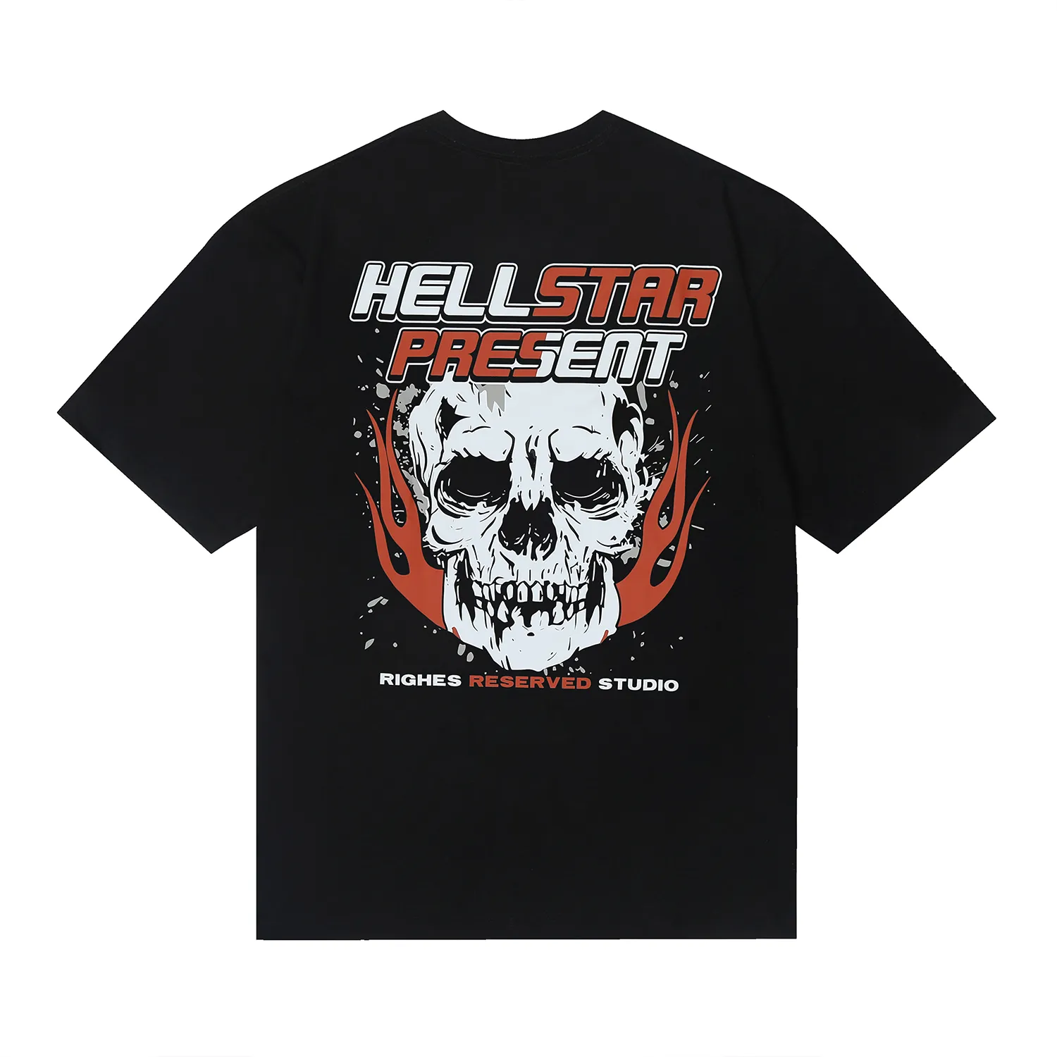 6697# P116 Hellstar American fashion high street pure cotton loose short-sleeved T-shirt Color: White Black Size: S M L XL