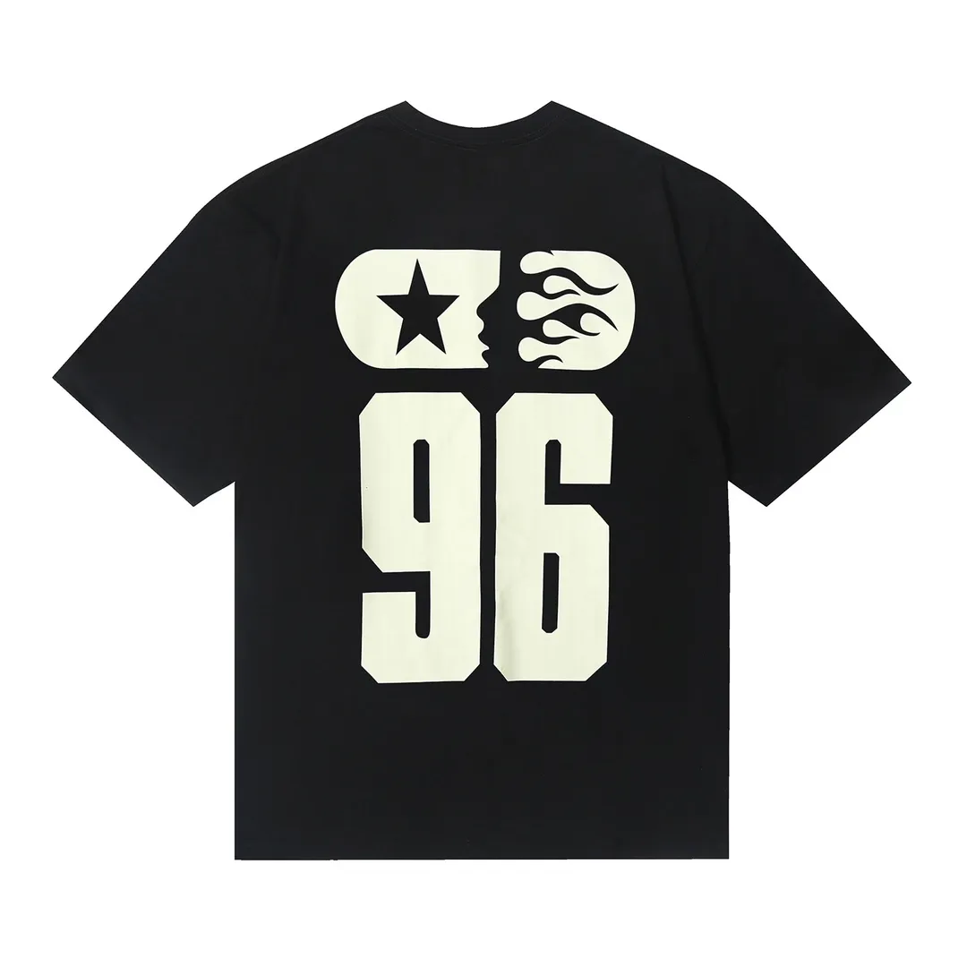 8817# P116 Hellstar short-sleeved Hellstar Rapper star fashion brand American fashionable printed high street retro T-shirt Color: Black Size: S M L XL