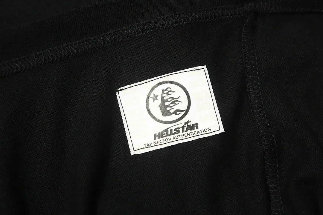 8817# P116 Hellstar short-sleeved Hellstar Rapper star fashion brand American fashionable printed high street retro T-shirt Color: Black Size: S M L XL