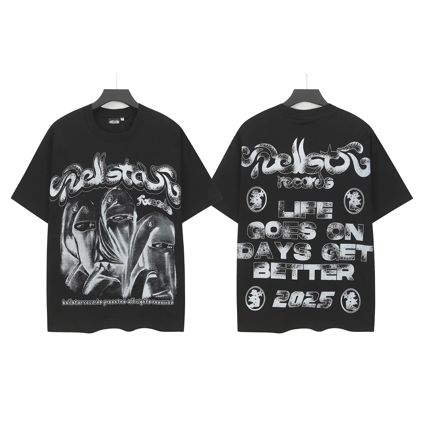 P108 Real-stock Hellstar Cross-border European and American style, street fashion brand pure cotton T-shirt Fabric (fabric): 32 pieces of 240g heavy combed double yarn pure cotton Size (size): S-M- L- X L Color (colour): black