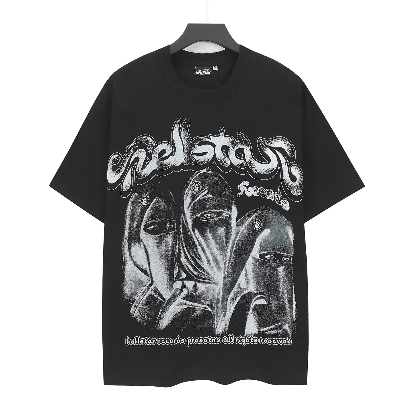 P108 Real-stock Hellstar Cross-border European and American style, street fashion brand pure cotton T-shirt Fabric (fabric): 32 pieces of 240g heavy combed double yarn pure cotton Size (size): S-M- L- X L Color (colour): black