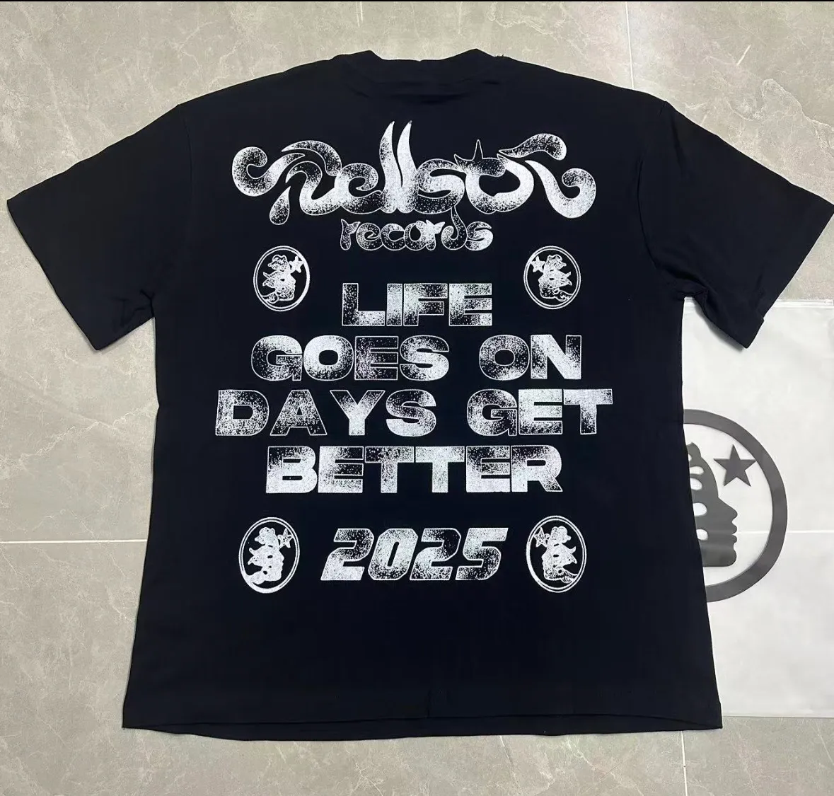 P108 Real-stock Hellstar Cross-border European and American style, street fashion brand pure cotton T-shirt Fabric (fabric): 32 pieces of 240g heavy combed double yarn pure cotton Size (size): S-M- L- X L Color (colour): black