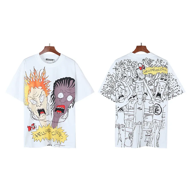 P116 Real shot of Hellstar Hellstar high street pure cotton loose short-sleeved T-shirt Fabric: 240g 32 count fine cotton double yarn pure cotton Color: White Size: S M L XL