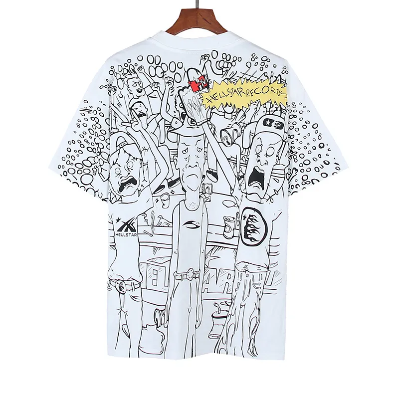 P116 Real shot of Hellstar Hellstar high street pure cotton loose short-sleeved T-shirt Fabric: 240g 32 count fine cotton double yarn pure cotton Color: White Size: S M L XL