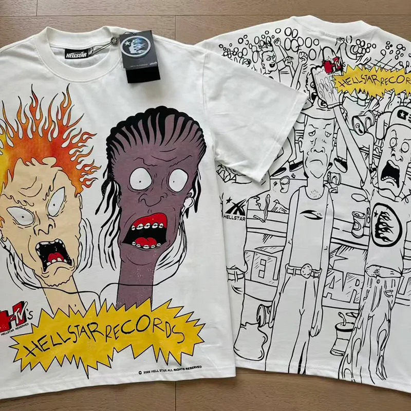 P116 Real shot of Hellstar Hellstar high street pure cotton loose short-sleeved T-shirt Fabric: 240g 32 count fine cotton double yarn pure cotton Color: White Size: S M L XL