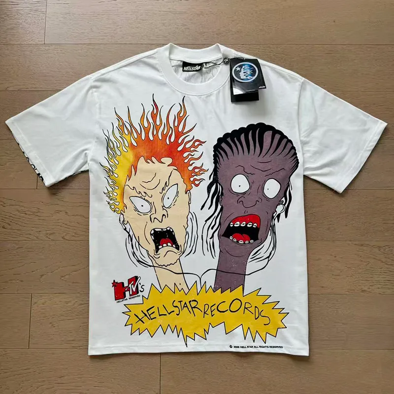 P116 Real shot of Hellstar Hellstar high street pure cotton loose short-sleeved T-shirt Fabric: 240g 32 count fine cotton double yarn pure cotton Color: White Size: S M L XL