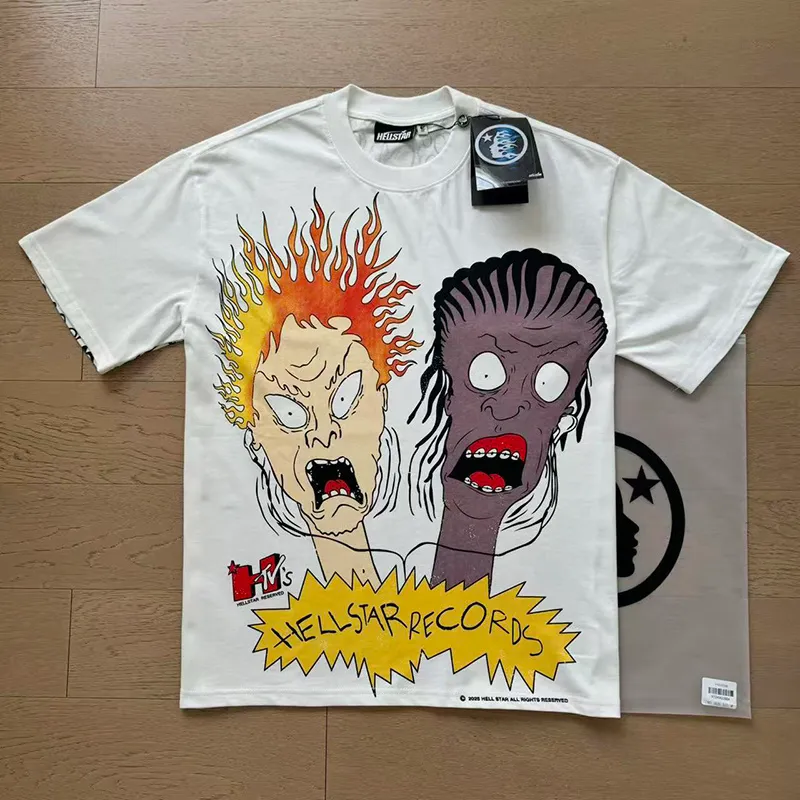 P116 Real shot of Hellstar Hellstar high street pure cotton loose short-sleeved T-shirt Fabric: 240g 32 count fine cotton double yarn pure cotton Color: White Size: S M L XL