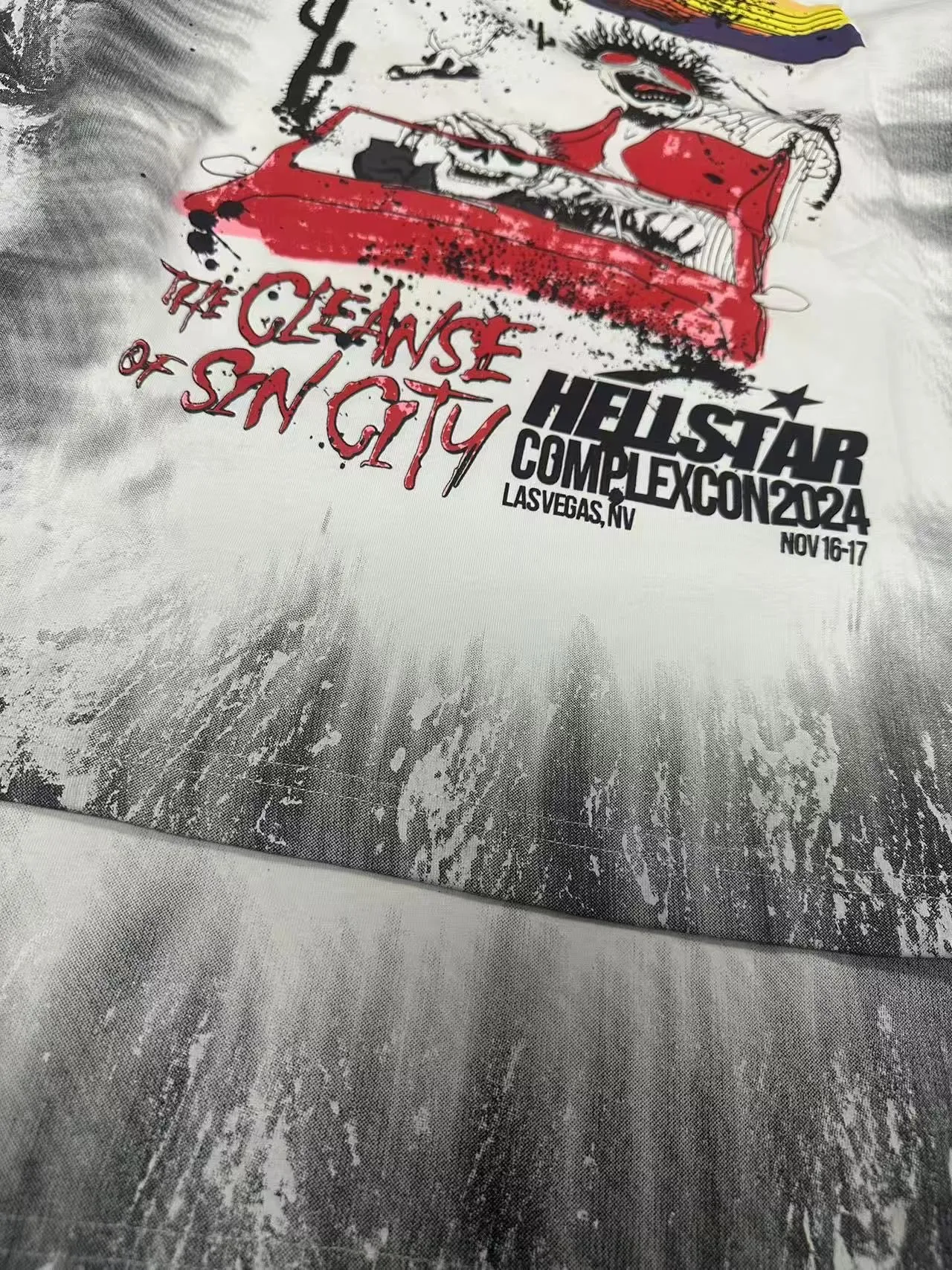 P108 Real-stock Hellstar Cross-border European and American style, street brand pure cotton T-shirt Fabric (fabric): 32 counts of 240g heavy combed double yarn pure cotton Size (size): S-M- L- X L Color (colour): White 👉 👉 👉