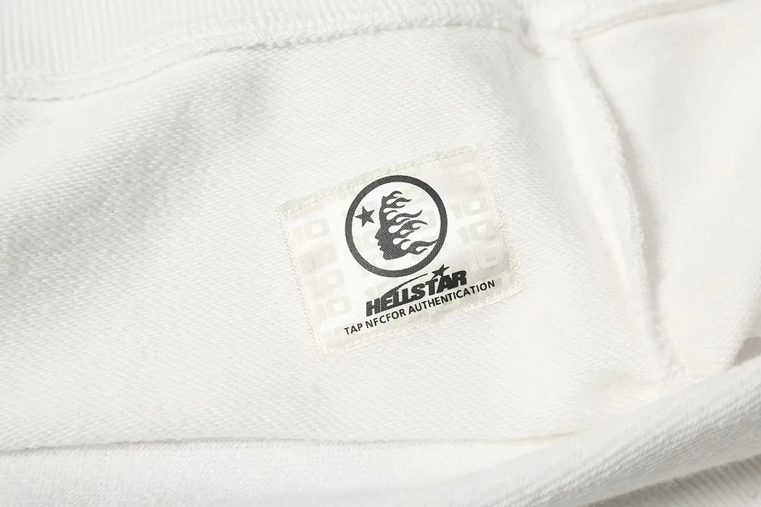8805# P160 Hellstar high quality Hellstar American trendy printed cotton terry crew neck sweatshirt Color: White Size: S M L XL