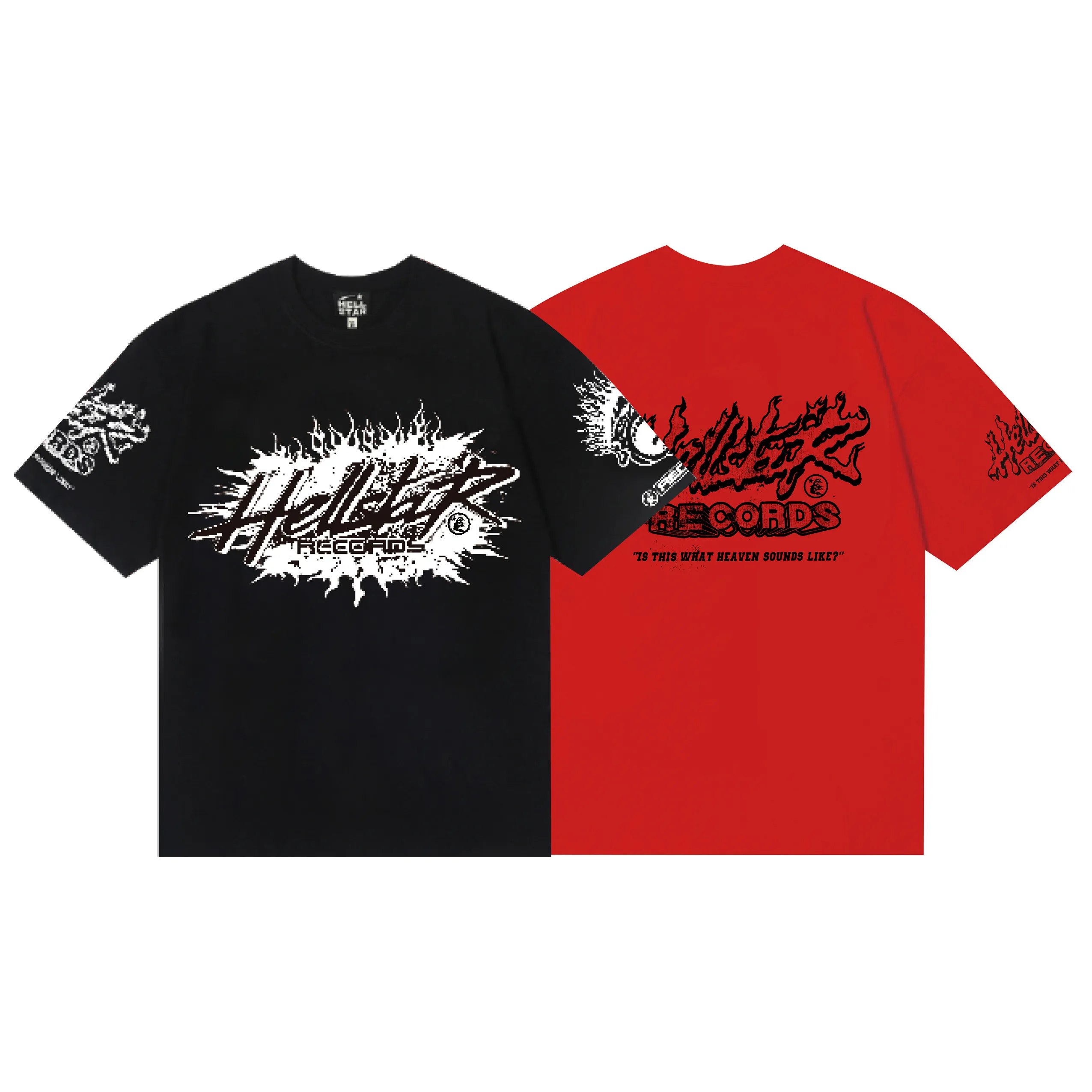6828# P116 Hellstar American fashion high street pure cotton loose short-sleeved T-shirt Color: White Black Size: S M L XL