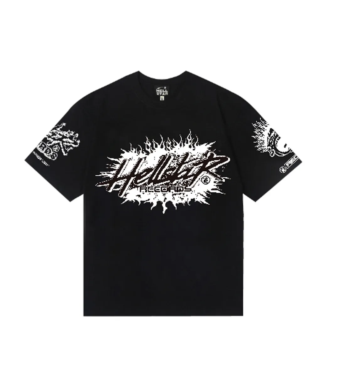 6828# P116 Hellstar American fashion high street pure cotton loose short-sleeved T-shirt Color: White Black Size: S M L XL