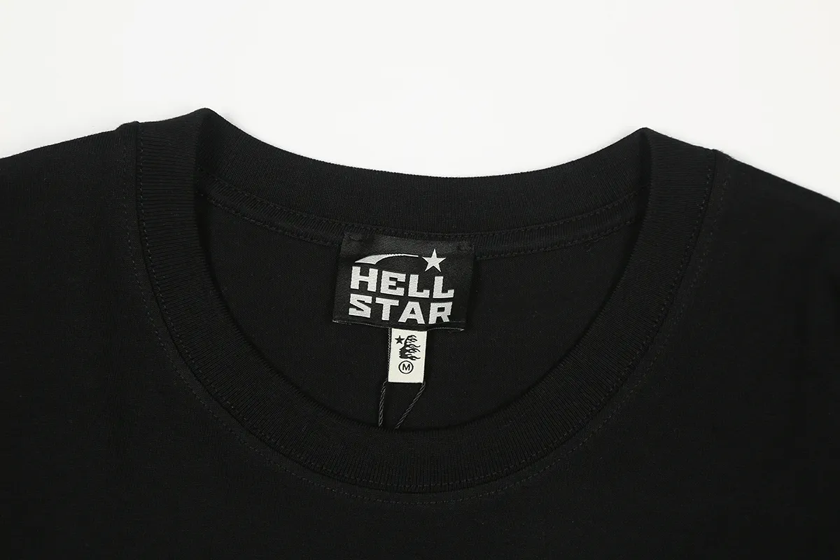 6687# P116 Hellstar American fashion high street pure cotton loose short-sleeved T-shirt Color: Black Gray White Size: S M L XL