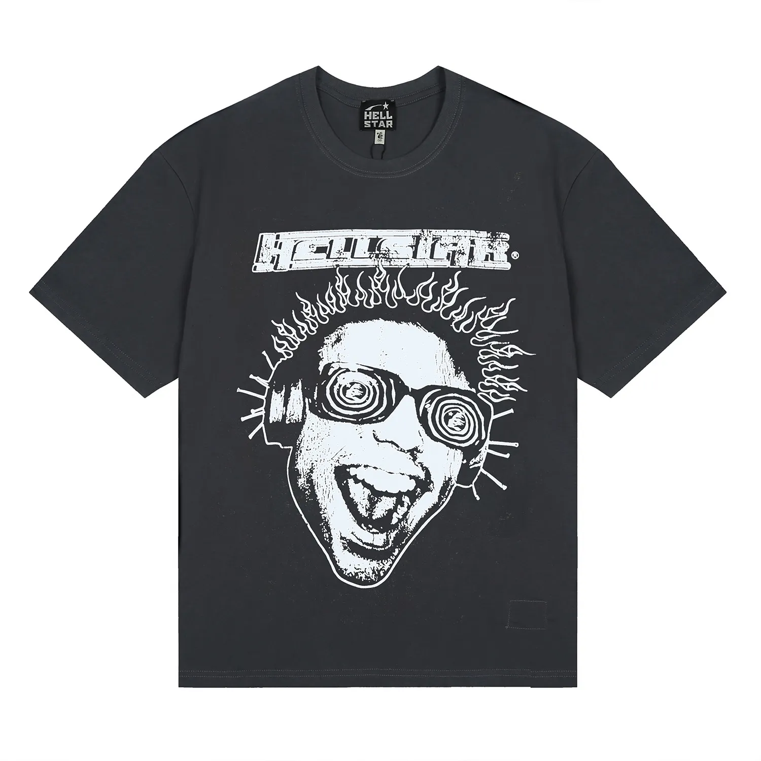 6687# P116 Hellstar American fashion high street pure cotton loose short-sleeved T-shirt Color: Black Gray White Size: S M L XL