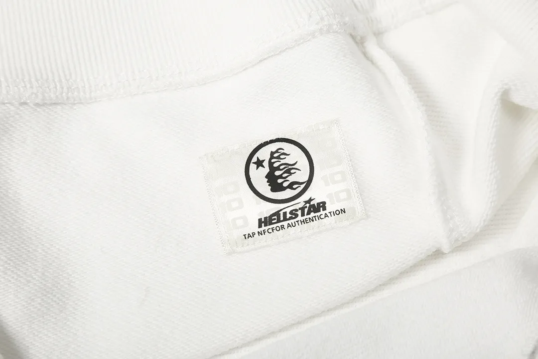 8806# P160 Hellstar high-quality Hellstar American trendy printed cotton terry crew neck sweatshirt Color: White Black Size: S M L XL