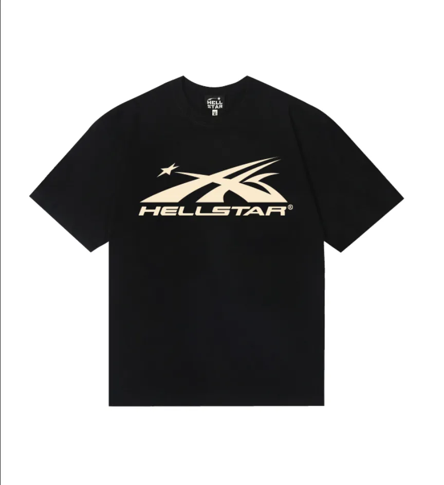 6748# P112 Hellstar American fashion high street pure cotton loose short-sleeved T-shirt Color: Black Size: S M L XL