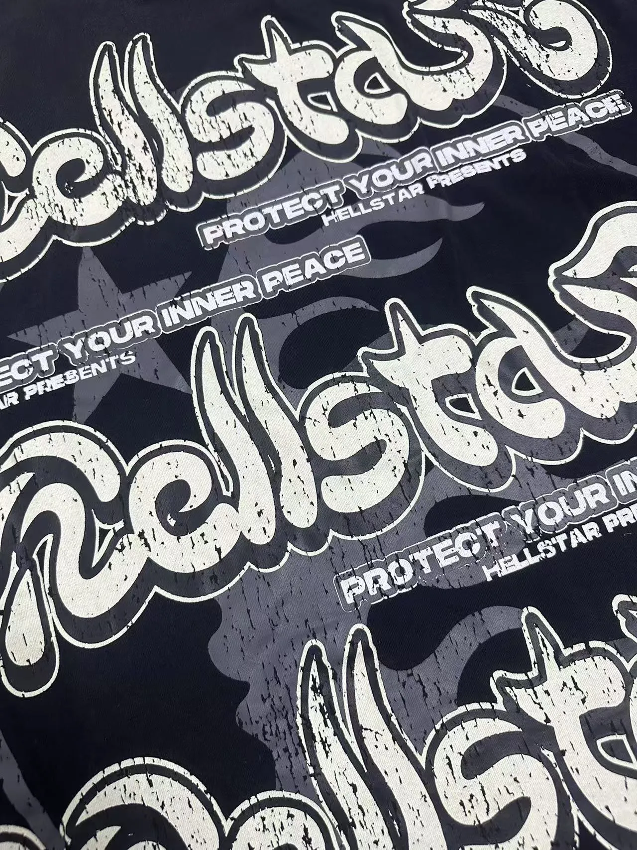 P124 Hellstar Hellstar Cross-border European and American style street fashion brand pure cotton T-shirt Fabric (fabric): 32 counts 250g washed combed double yarn pure cotton Size (size): S-M- L- X L Color (colour): Washed black (spray Ma Liu)