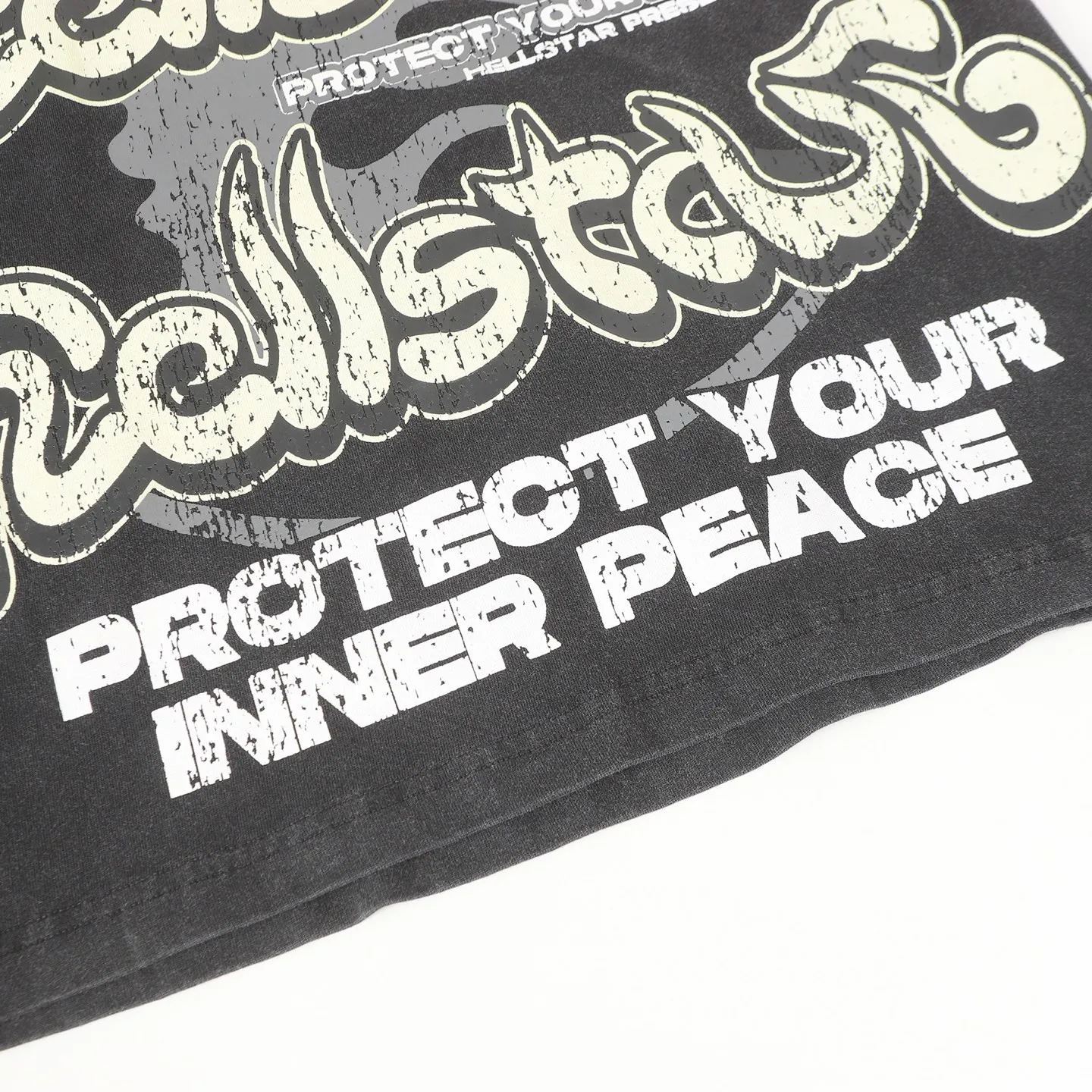 P124 Hellstar Hellstar Cross-border European and American style street fashion brand pure cotton T-shirt Fabric (fabric): 32 counts 250g washed combed double yarn pure cotton Size (size): S-M- L- X L Color (colour): Washed black (spray Ma Liu)