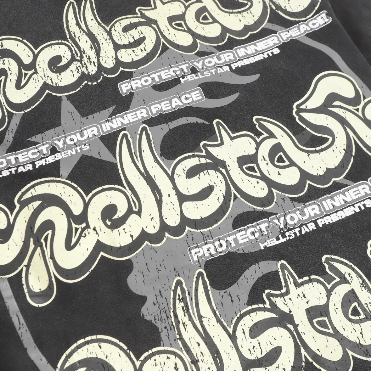 P124 Hellstar Hellstar Cross-border European and American style street fashion brand pure cotton T-shirt Fabric (fabric): 32 counts 250g washed combed double yarn pure cotton Size (size): S-M- L- X L Color (colour): Washed black (spray Ma Liu)